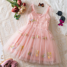 Carregar imagem no visualizador da galeria, Vestido de tul con bordados, engomado atrás

