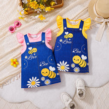 Carregar imagem no visualizador da galeria, Vestido con volados estilo jardinera falsa de abeja
