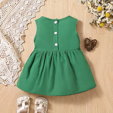 Carregar imagem no visualizador da galeria, Vestido verde con bordados de margaritas

