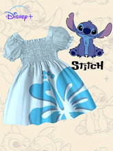 Cargar imagen en el visor de la galería, Vestido celeste engomado de Stitch con cartera
