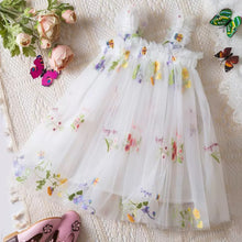 Cargar imagen en el visor de la galería, Vestido de tul con bordados de flores
