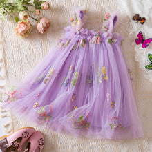 Cargar imagen en el visor de la galería, Vestido de tul con bordados de flores
