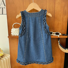 Cargar imagen en el visor de la galería, Vestido jeans con volados
