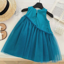 Cargar imagen en el visor de la galería, Vestido turquesa con tul y moño
