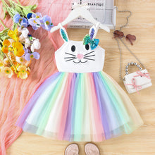Carregar imagem no visualizador da galeria, Vestido de conejo con falda de tul colorido y lentejuelas
