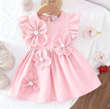 Carregar imagem no visualizador da galeria, Vestido con volados y detalles de flores
