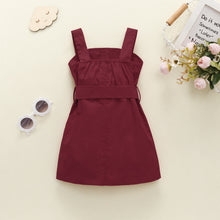 Carregar imagem no visualizador da galeria, Vestido liso con botones y cinto
