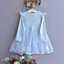 Cargar imagen en el visor de la galería, Vestido celeste de Frozen con volados y tul
