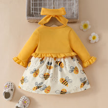 Carregar imagem no visualizador da galeria, Vestido de abeja y bolero amarillo con vincha
