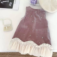 Carregar imagem no visualizador da galeria, Vestido de gamuza rosa vieja con forro polar
