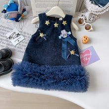 Carregar imagem no visualizador da galeria, Vestido azul marino con volados de tul y detalles del personaje de Zootopia
