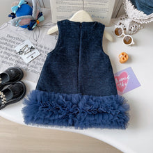 Carregar imagem no visualizador da galeria, Vestido azul marino con volados de tul y detalles del personaje de Zootopia
