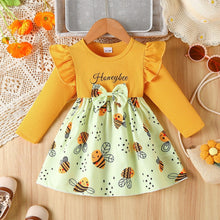 Carregar imagem no visualizador da galeria, Vestido amarillo con volados de abeja
