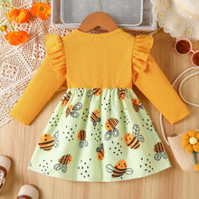 Carregar imagem no visualizador da galeria, Vestido amarillo con volados de abeja
