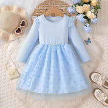 Cargar imagen en el visor de la galería, Vestido con volados y falda de tul con motas
