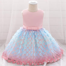 Carregar imagem no visualizador da galeria, Vestido rosa con tul colorido estilo Sirena
