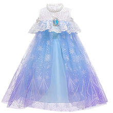 Cargar imagen en el visor de la galería, Vestido largo de Elsa Frozen con encajes
