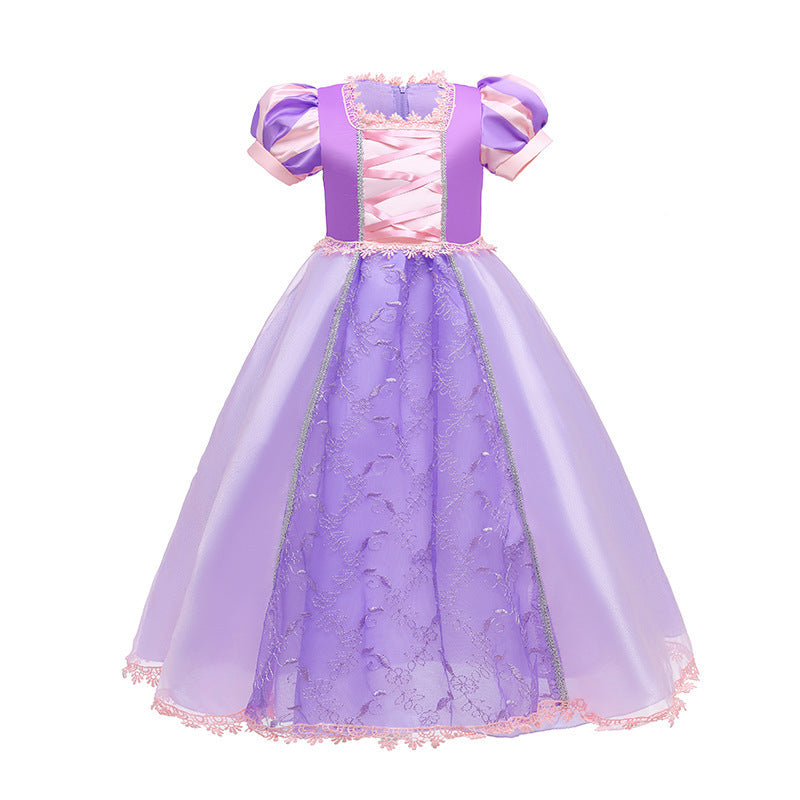 Vestido largo de Rapunzel con encaje