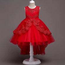 Cargar imagen en el visor de la galería, Vestido cola de pato con transparencia, encaje, perlas y moño con tul
