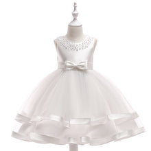 Carregar imagem no visualizador da galeria, Vestido blanco con perlas  y moño
