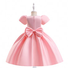 Carregar imagem no visualizador da galeria, Vestido liso con manga y moño
