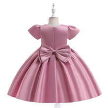 Carregar imagem no visualizador da galeria, Vestido liso con manga y moño
