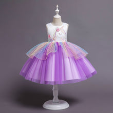 Cargar imagen en el visor de la galería, Vestido de unicornio con tul colorido
