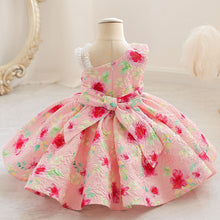 Carregar imagem no visualizador da galeria, Vestido rosa con estampas de flores

