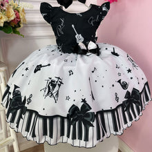 Cargar imagen en el visor de la galería, Vestido doble color de piano con moño

