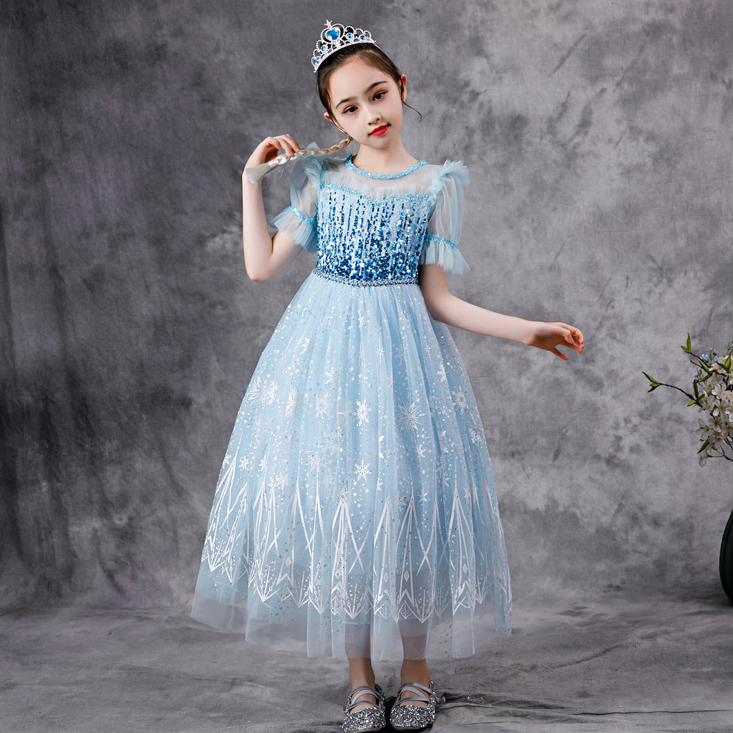 Vestido largo de Frozen con capa