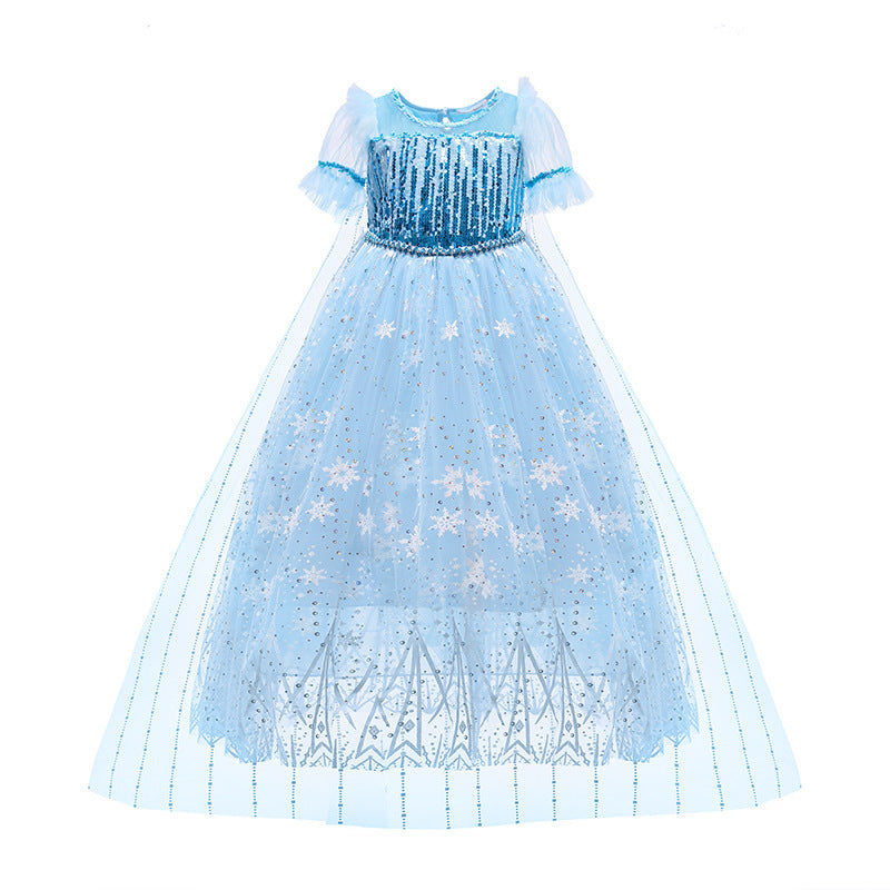 Vestido largo de Frozen con capa