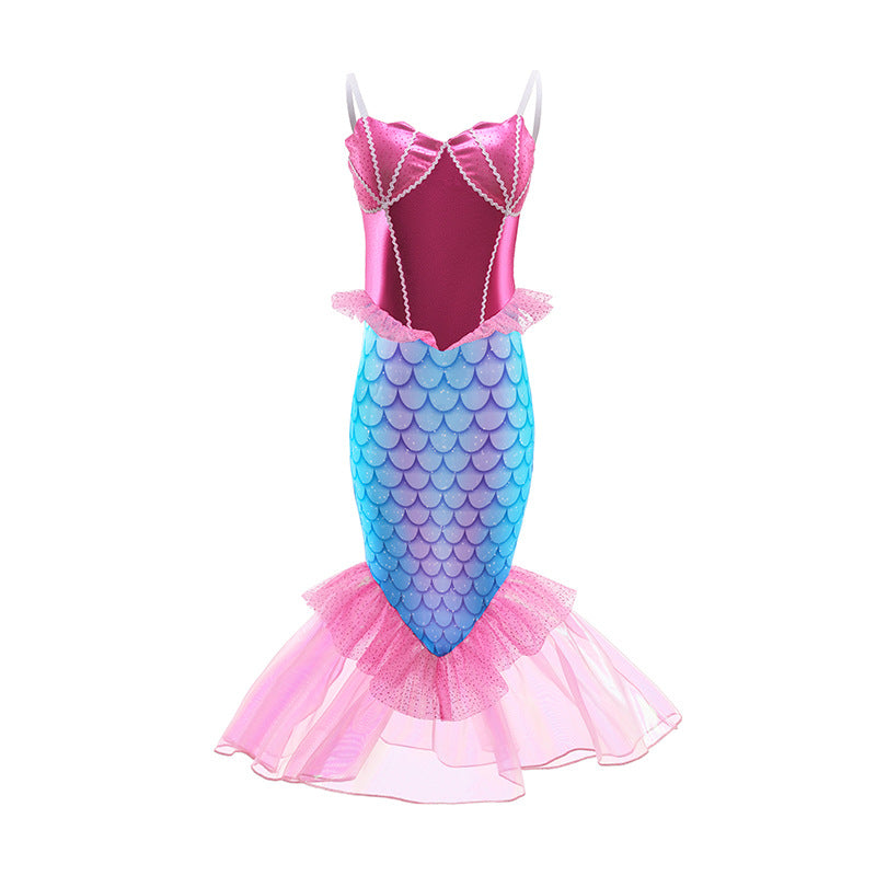 Vestido estilo Sirena pink con turquesa