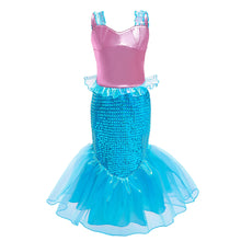 Cargar imagen en el visor de la galería, Vestido estilo Sirena rosa y falda con lentejuelas turquesa

