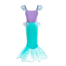 Carregar imagem no visualizador da galeria, Vestido lila con turquesa falda con diseños de Sirena
