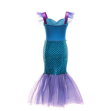 Carregar imagem no visualizador da galeria, Vestido estilo Sirena turquesa con lila
