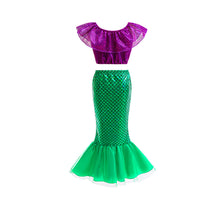 Carregar imagem no visualizador da galeria, Vestido lila con cola de Sirena y moño
