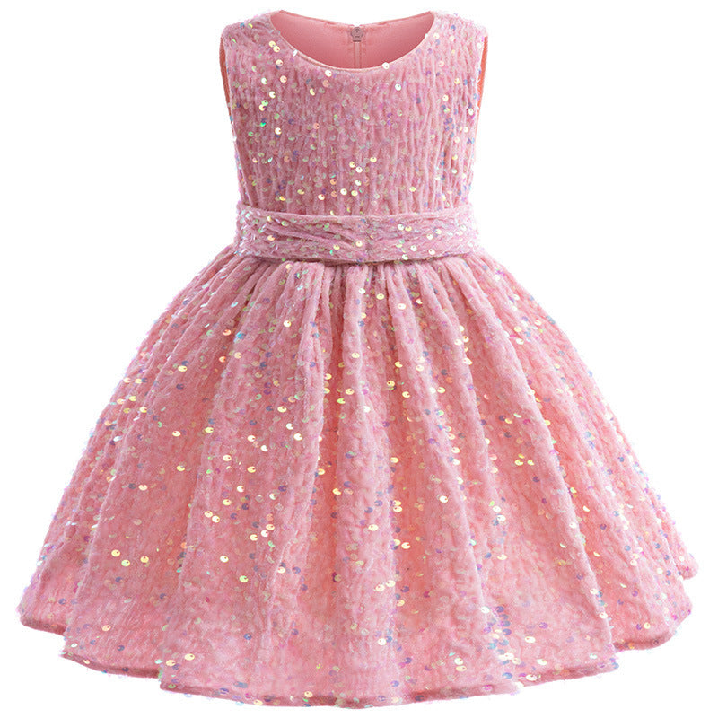 Vestido con lentejuelas y cinto