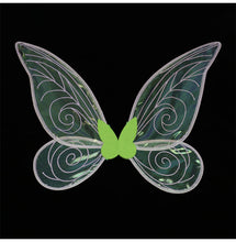 Carregar imagem no visualizador da galeria, Vestido verde con tul y flor lila de Hada, incluye alas
