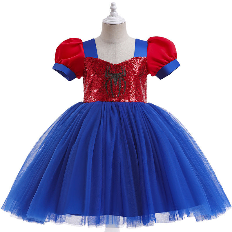 Vestido con lentejuelas estilo Spiderman