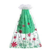 Carregar imagem no visualizador da galeria, Vestido largo verde con manga de Elsa Frozen
