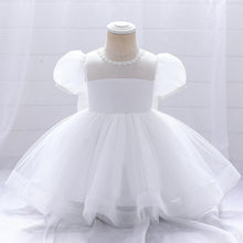 Cargar imagen en el visor de la galería, Vestido blanco de tul con moño grande
