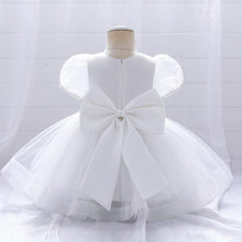 Cargar imagen en el visor de la galería, Vestido blanco de tul con moño grande
