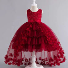 Cargar imagen en el visor de la galería, Vestido escalonado con cola de pato de tul con flores
