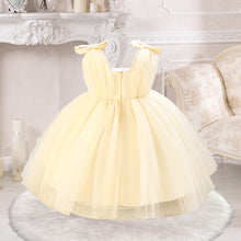 Carregar imagem no visualizador da galeria, Vestido de tul con moños en los hombros
