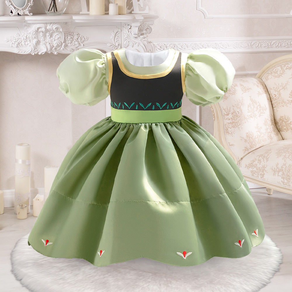 Vestido verde con negro estilo Anna de Frozen
