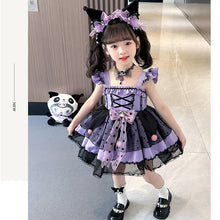 Carregar imagem no visualizador da galeria, Vestido de Kuromi (Sanrio) Incluye moño grande, hebilla y alas
