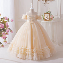 Cargar imagen en el visor de la galería, Vestido largo con flores y perlas
