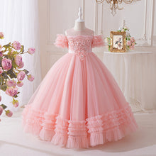 Cargar imagen en el visor de la galería, Vestido largo con flores y perlas
