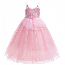 Carregar imagem no visualizador da galeria, Vestido rosa con lentejuelas y tul escalonado
