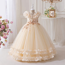 Carregar imagem no visualizador da galeria, Vestido largo con bordados de flores en 3D
